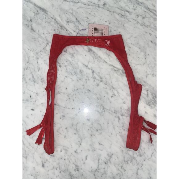 Savage X Fenty Garter Belt XS Red New NWT Rhianna - Picture 1 of 6